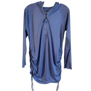 Huk Women’s Pursuit Cover Up Dress With Hood Long Sleeve Size S NWOT Blue